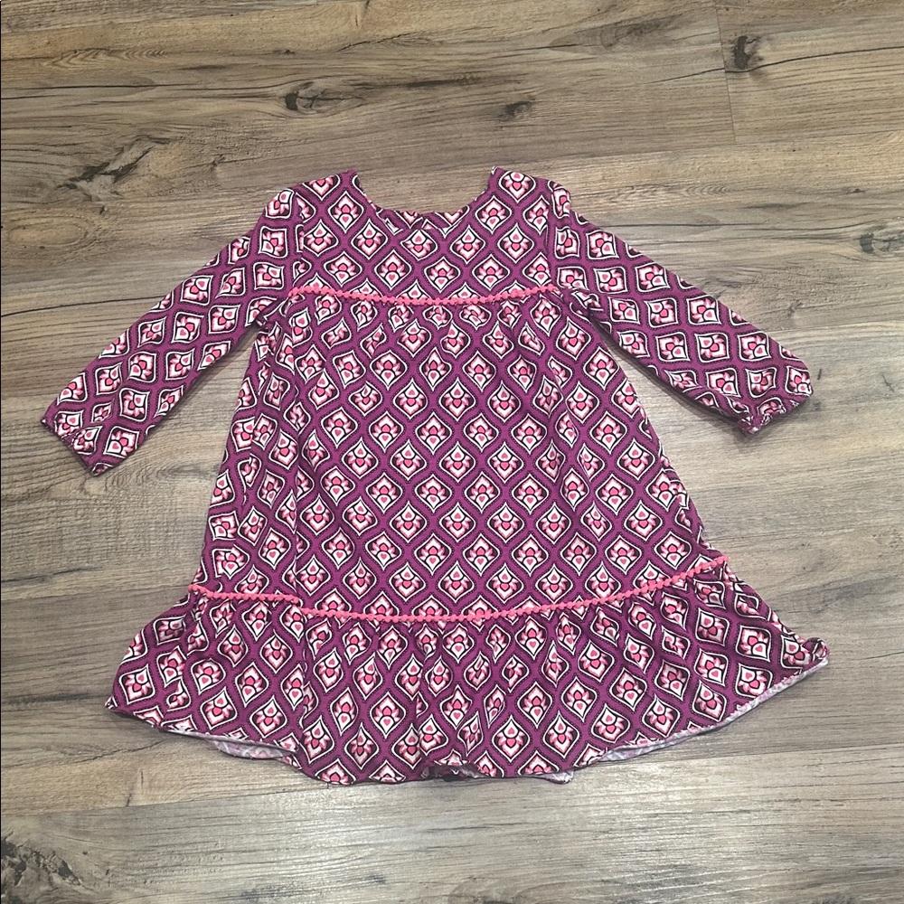 J. Khaki Pink Geometric Kids Dress